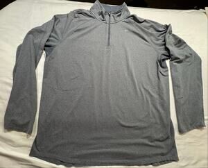Nike Running Dri-Fit 1/4 Zip Lightweight Pullover Men’s XL Heather Gray Logo